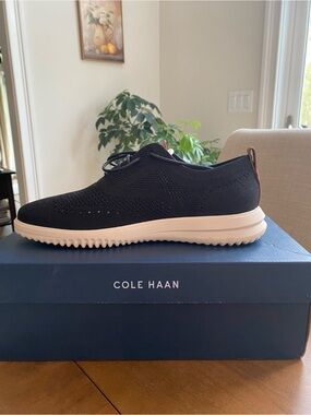 Cole Haan Black Knit Oxford with Cream Sole